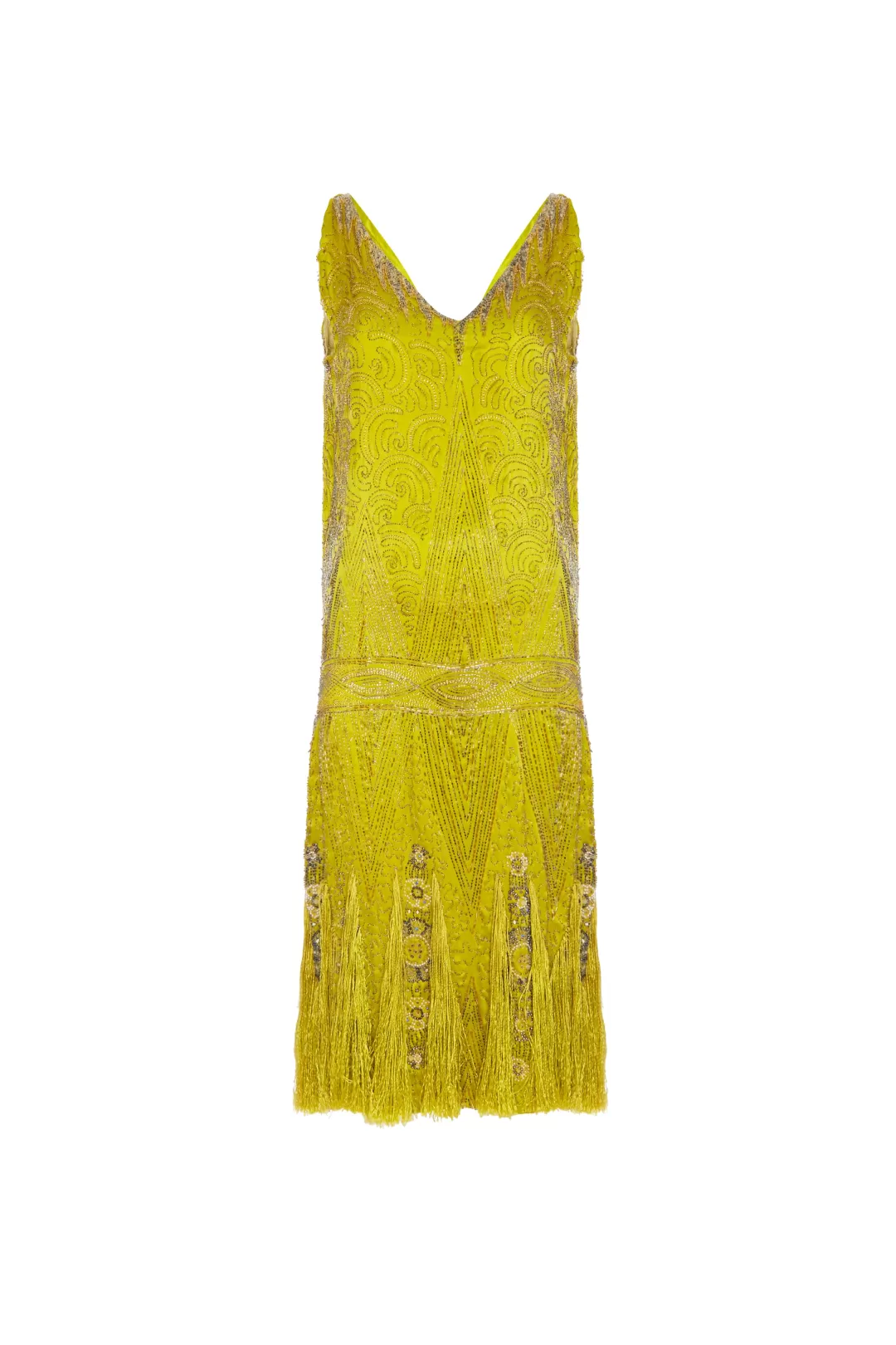 Women Annie's Archive 1920'S Chartreuse Flapper Dress