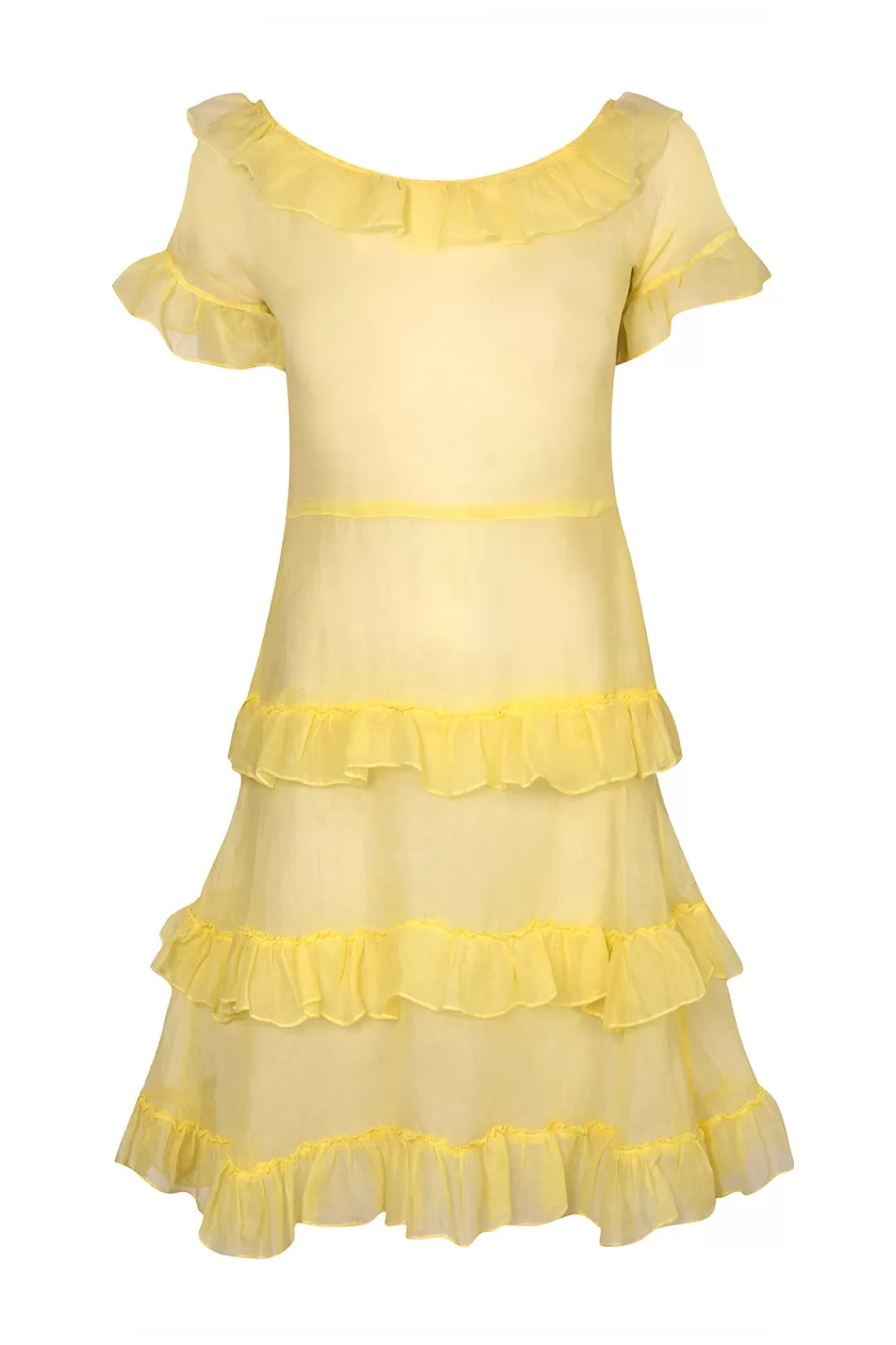 Women Annie's Archive 1940S Yellow Chiffon Ruffle Mini Dress