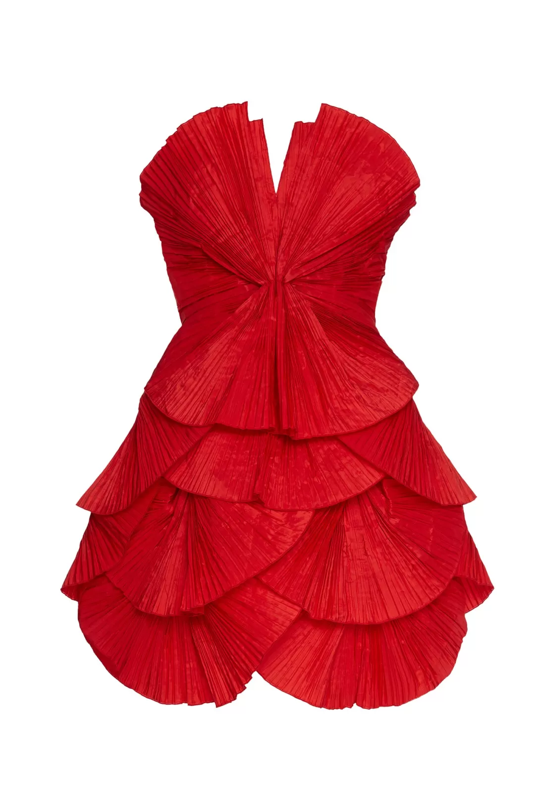 Women Annie's Archive 80'S Red Pleated Mini Dress.