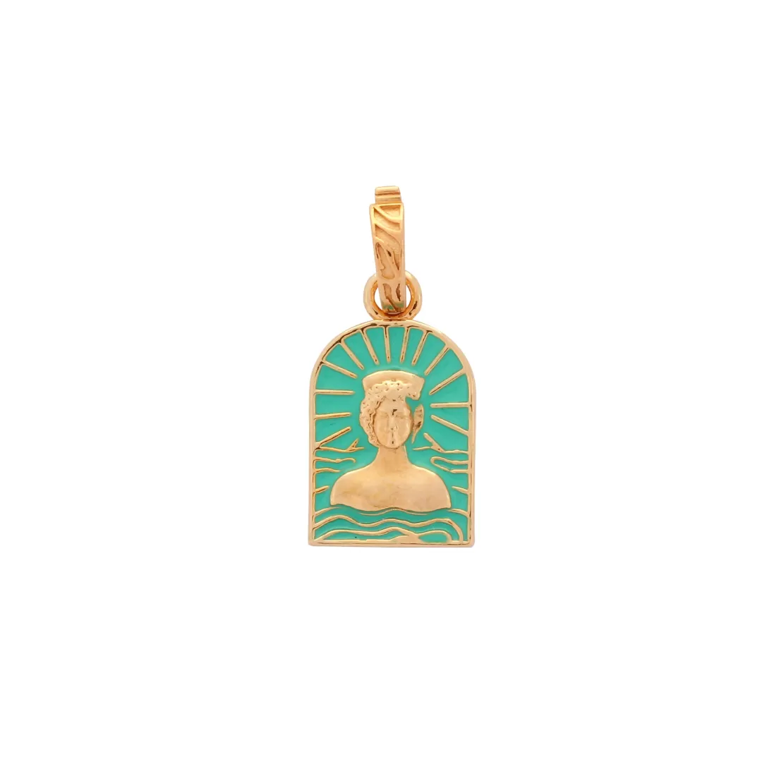 Women Annie's x Jade Jagger Aqua Tanit Enamel Charm, Gold Vermeil