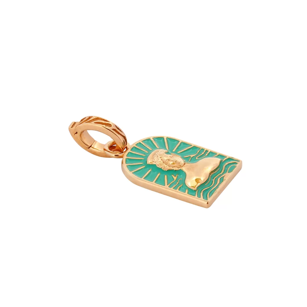 Women Annie's x Jade Jagger Aqua Tanit Enamel Charm, Gold Vermeil