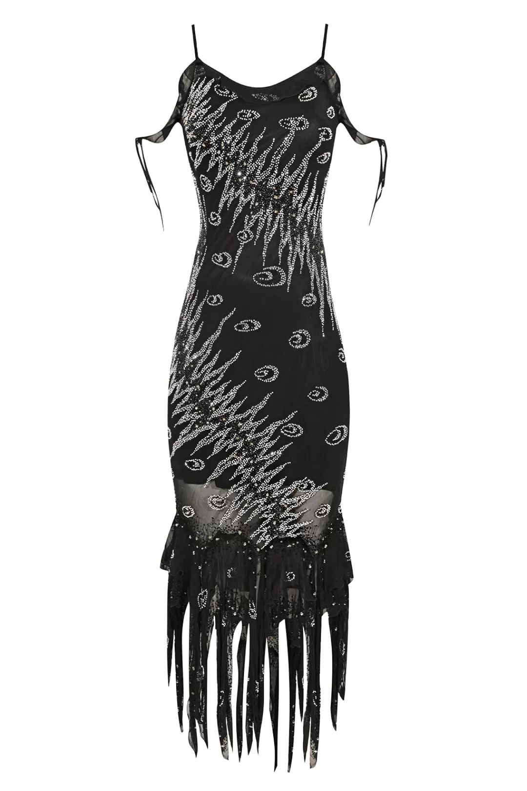 Women Annie's Archive Black Beaded Silk Dress