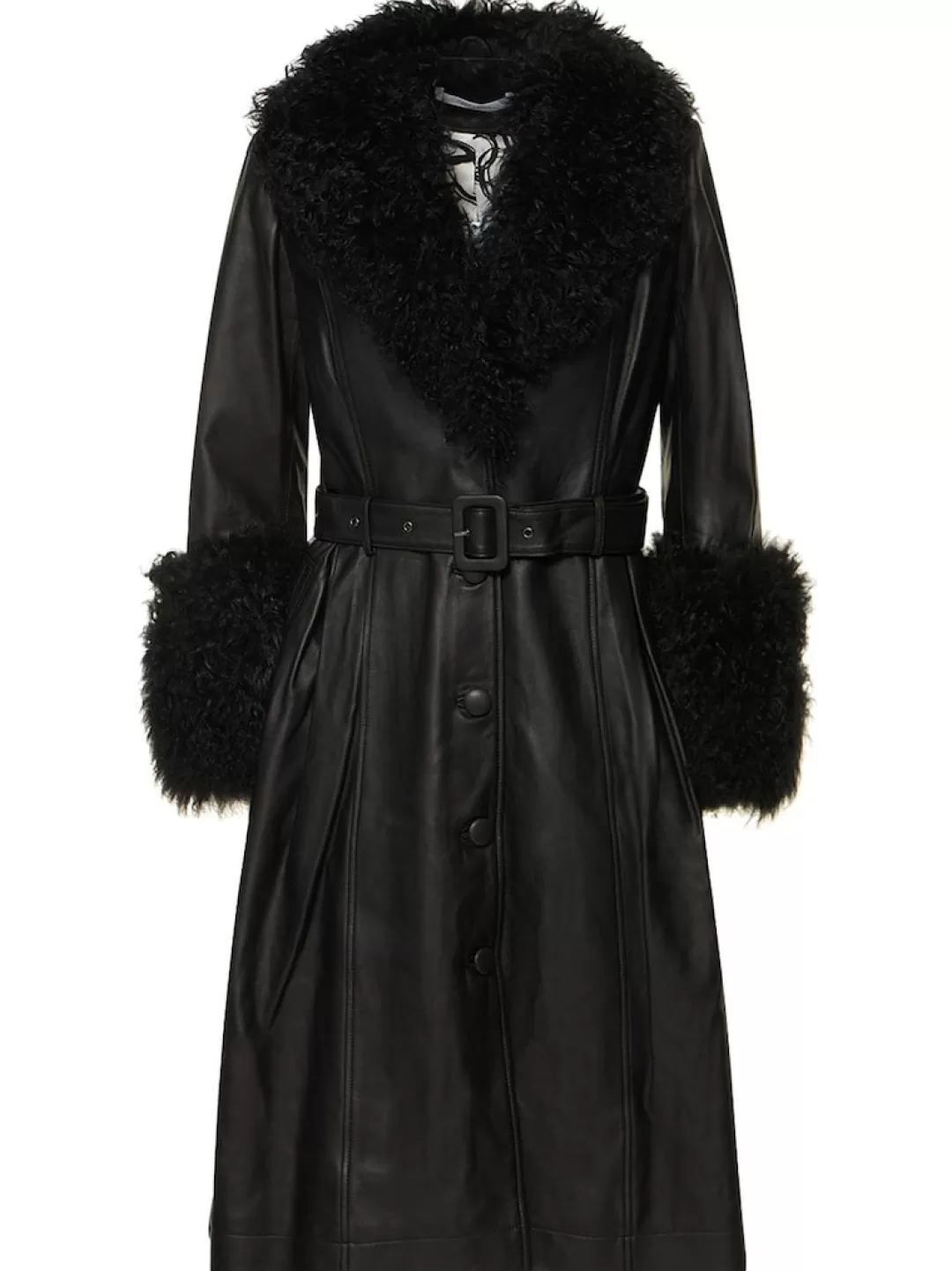 Women Saks Potts Black Foxy Shearling Coat