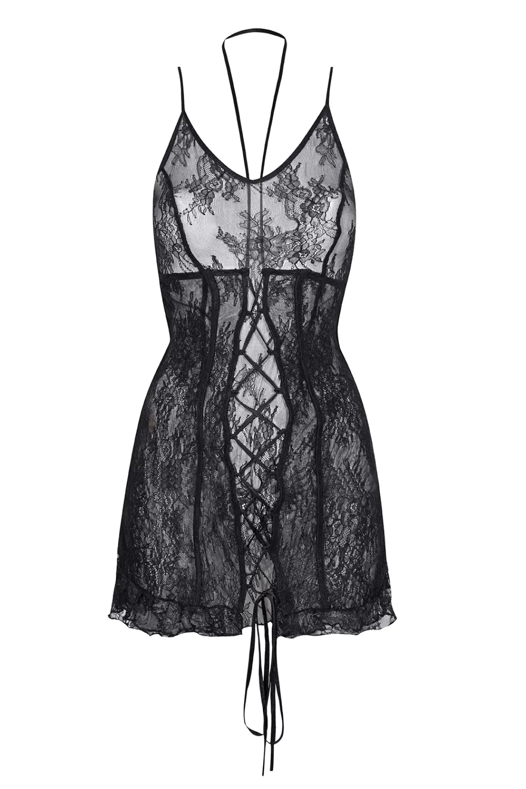 Women Kim Shui Black Lace Up Mini Dress