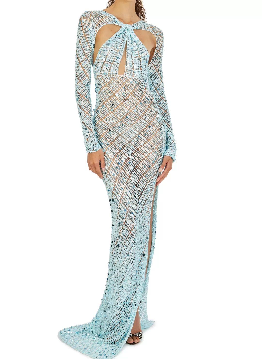 Women Coperni Blue Sequin Maxi Dress