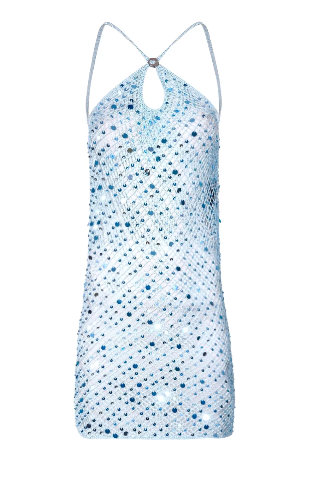 Women Coperni Blue Sequin Mini Dress