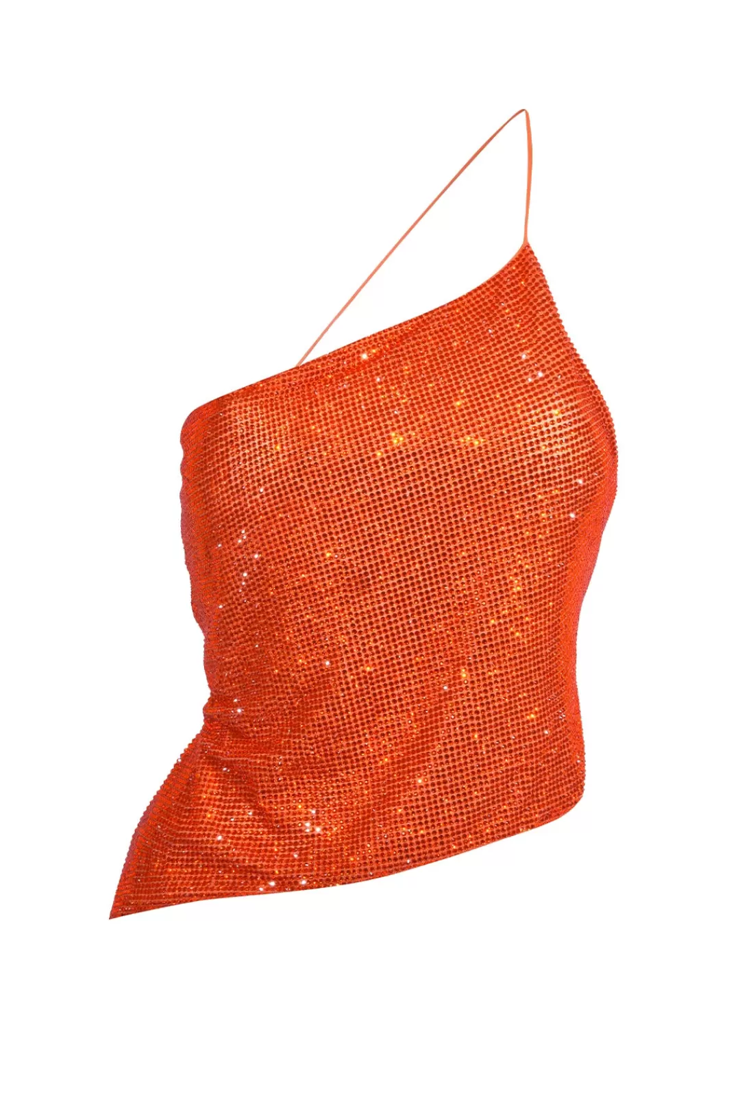 Women Giuseppe Di Morabito Cropped Crystal Mesh Top- Orange