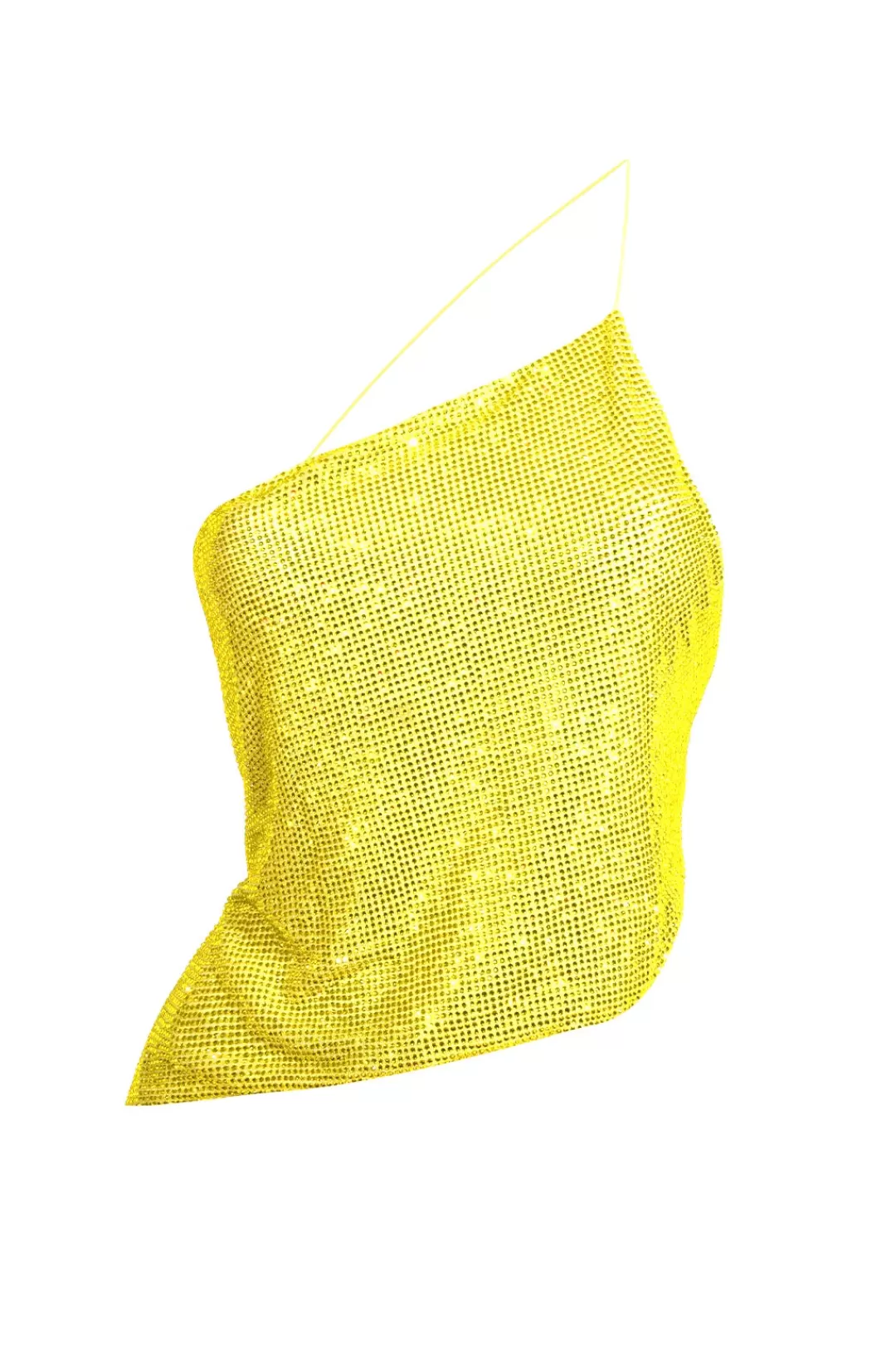 Women Giuseppe Di Morabito Cropped Crystal Mesh Top- Yellow