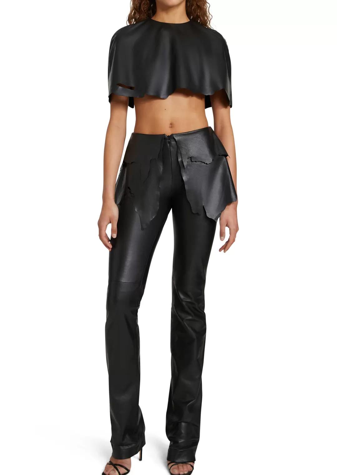 Women Coperni Cropped Leather Cape