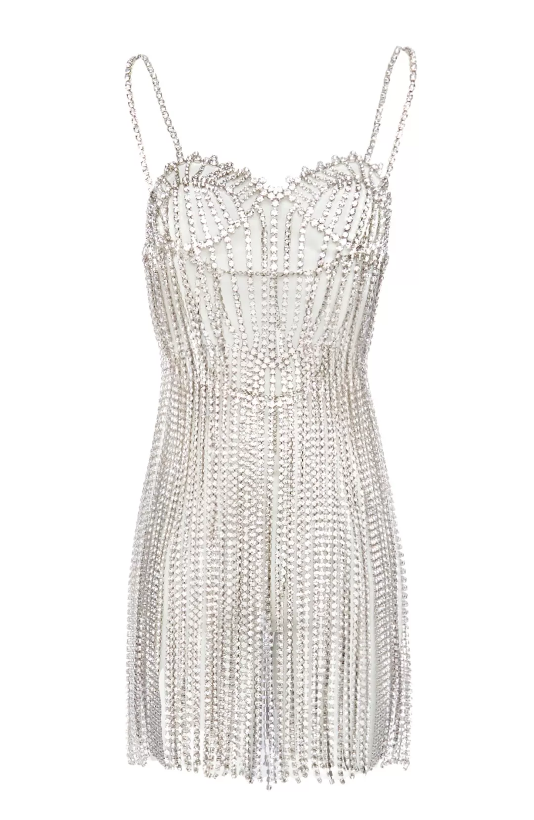 Women Area Crystal Bustier Fringe Dress