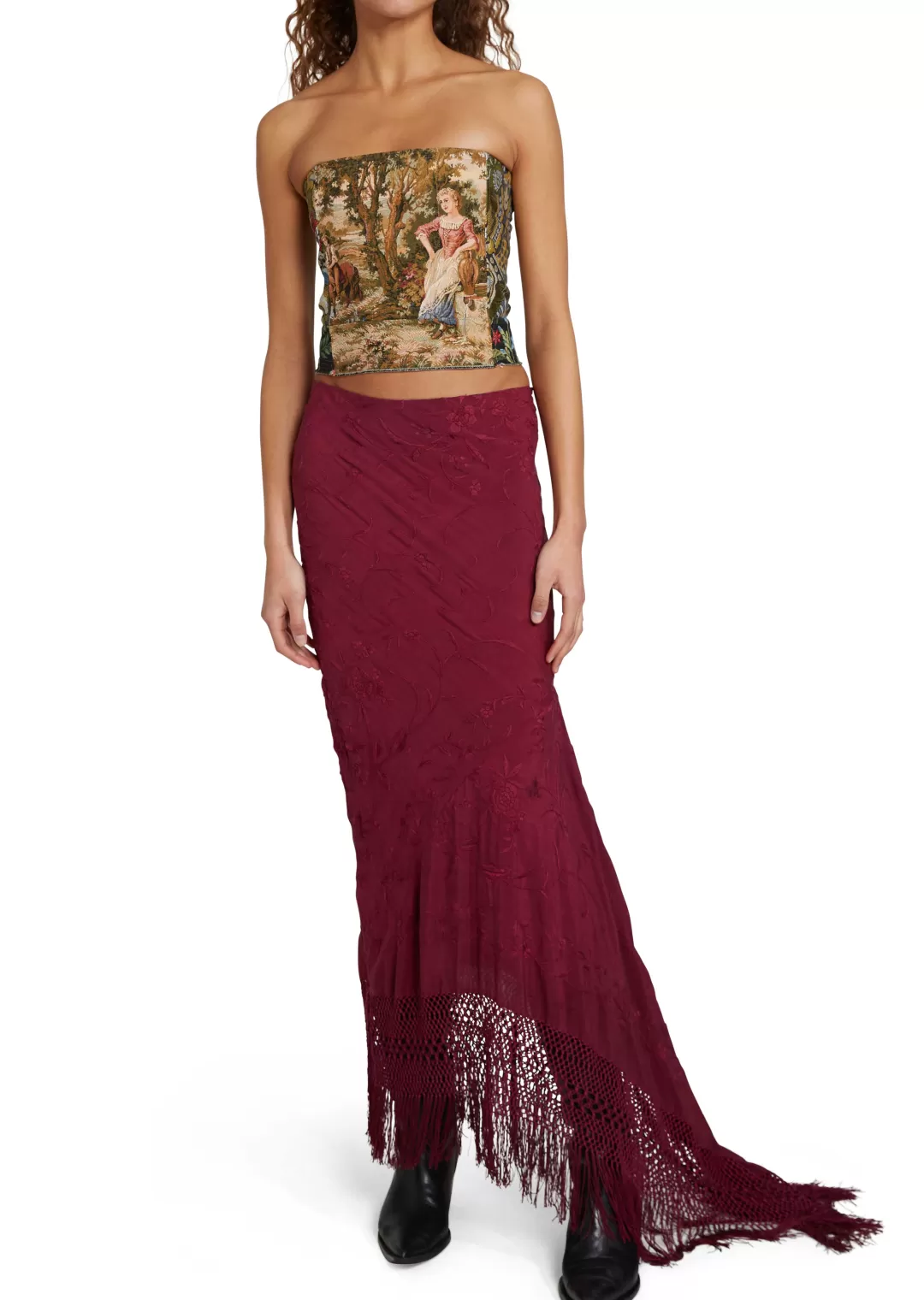 Women Conner Ives Demi Couture Piano Shawl Maxi Skirt