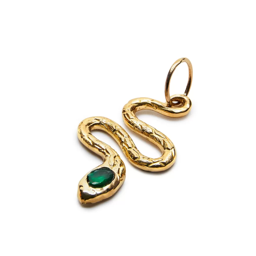 Women Genevieve Jewellery Emerald Slither Pendant