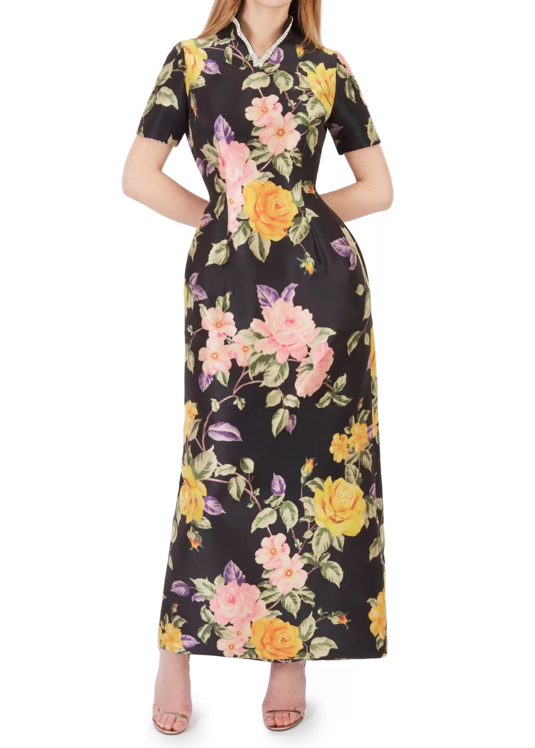 Women Richard Quinn Floral High Neck Gown