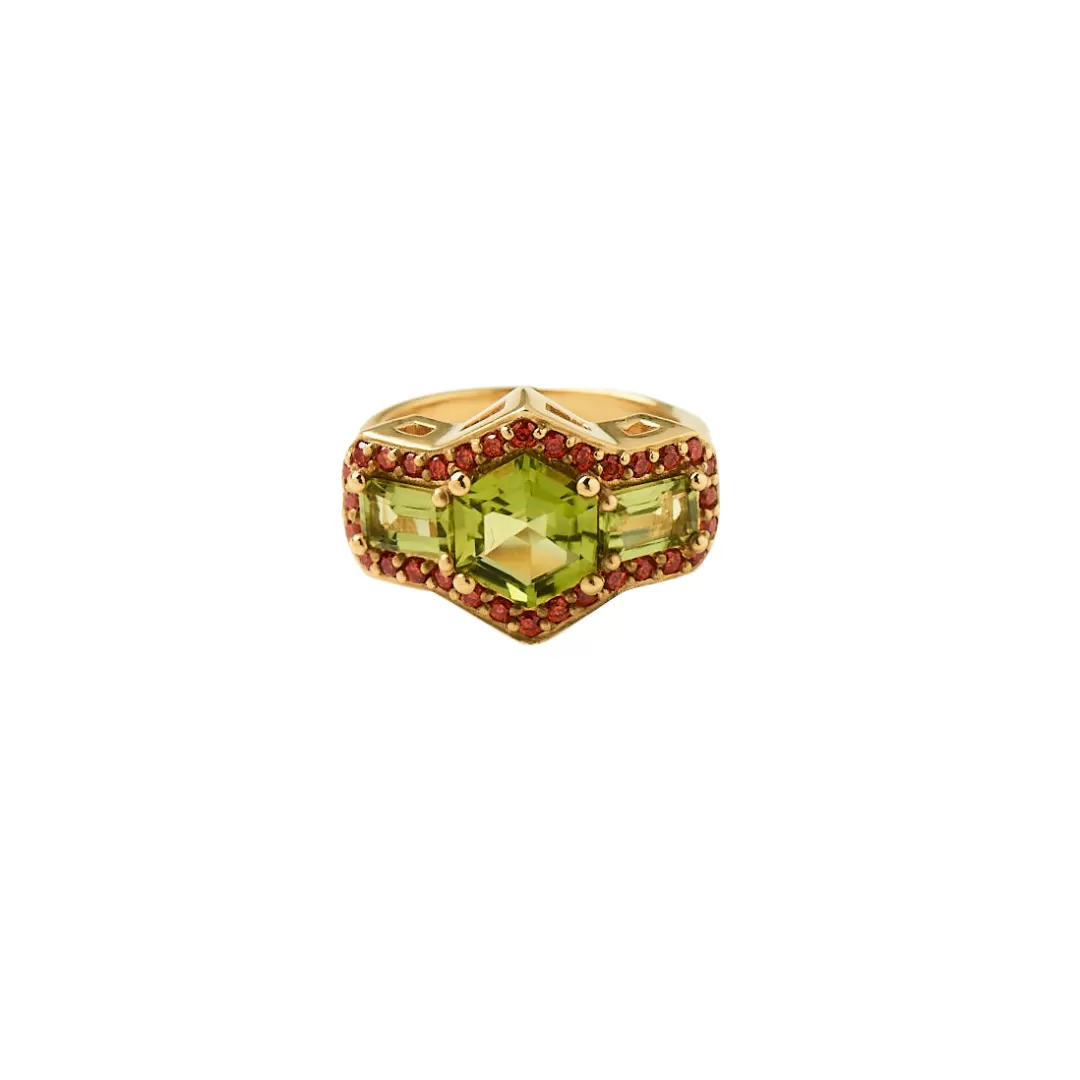 Women Hannah Warner Green Goddess Cocktail Ring