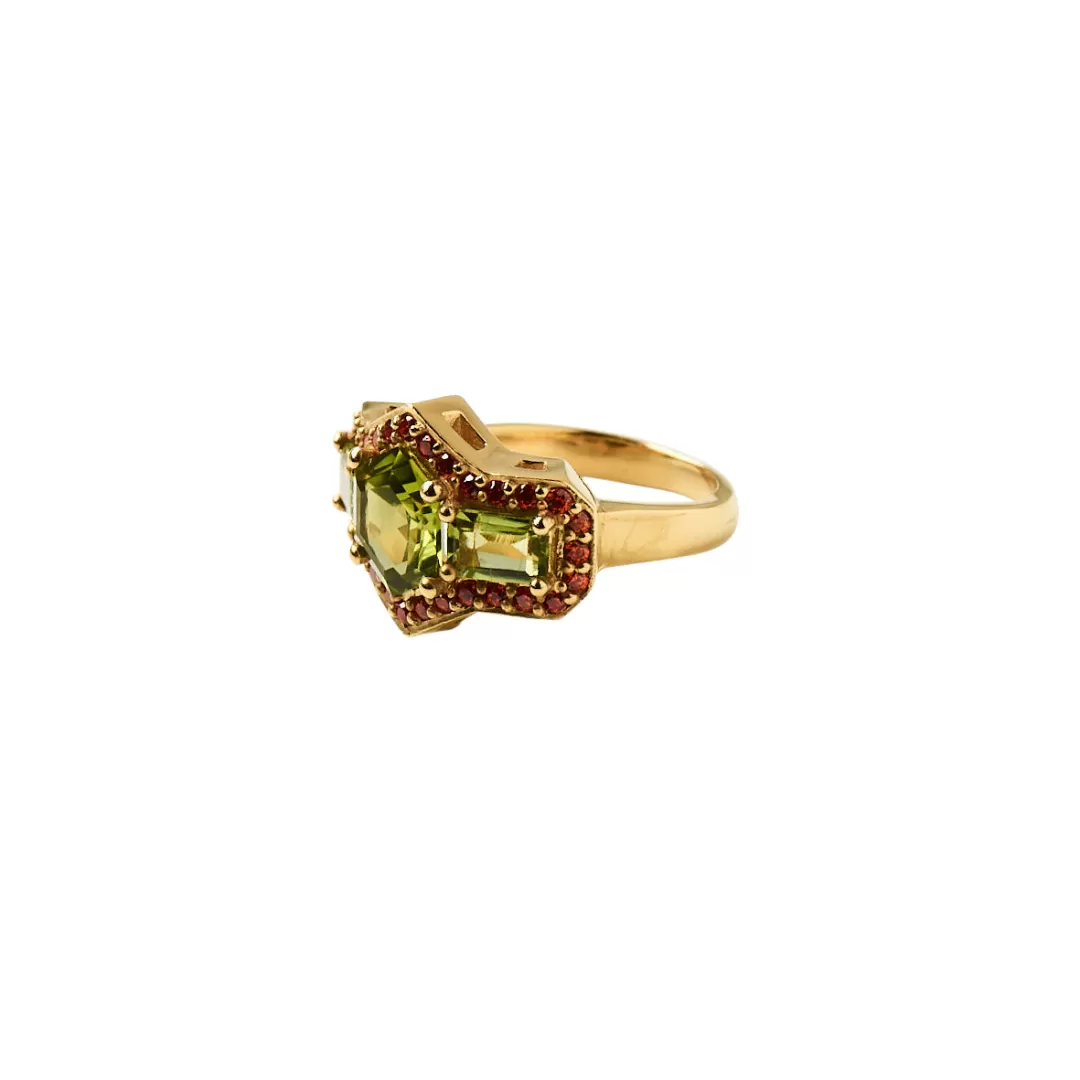 Women Hannah Warner Green Goddess Cocktail Ring