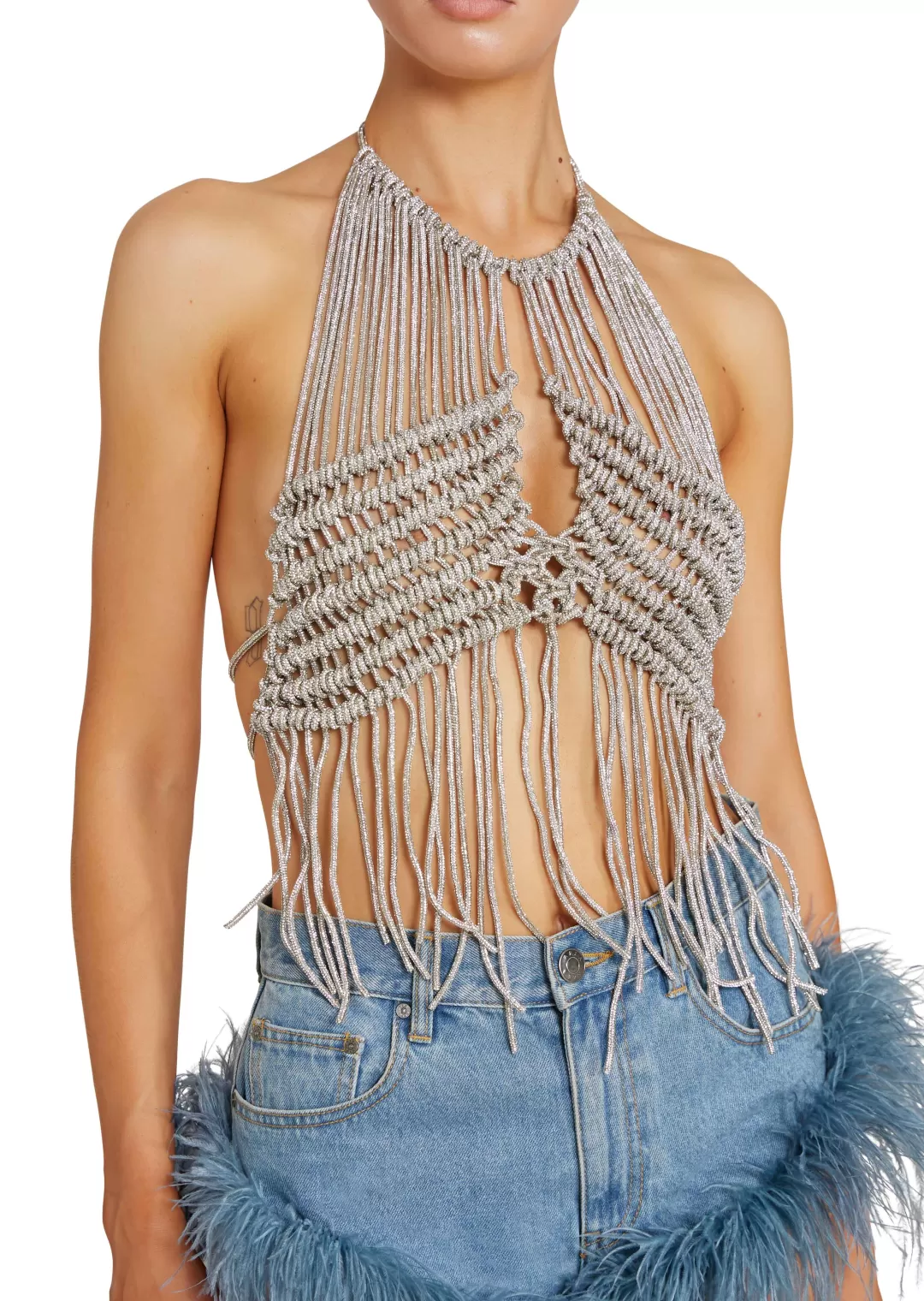 Women Giuseppe Di Morabito Halterneck Crochet-Chain Top