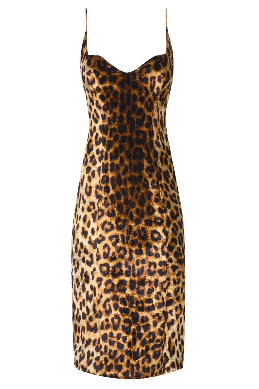 Women Halpern Leopard Velvet Midi Dress