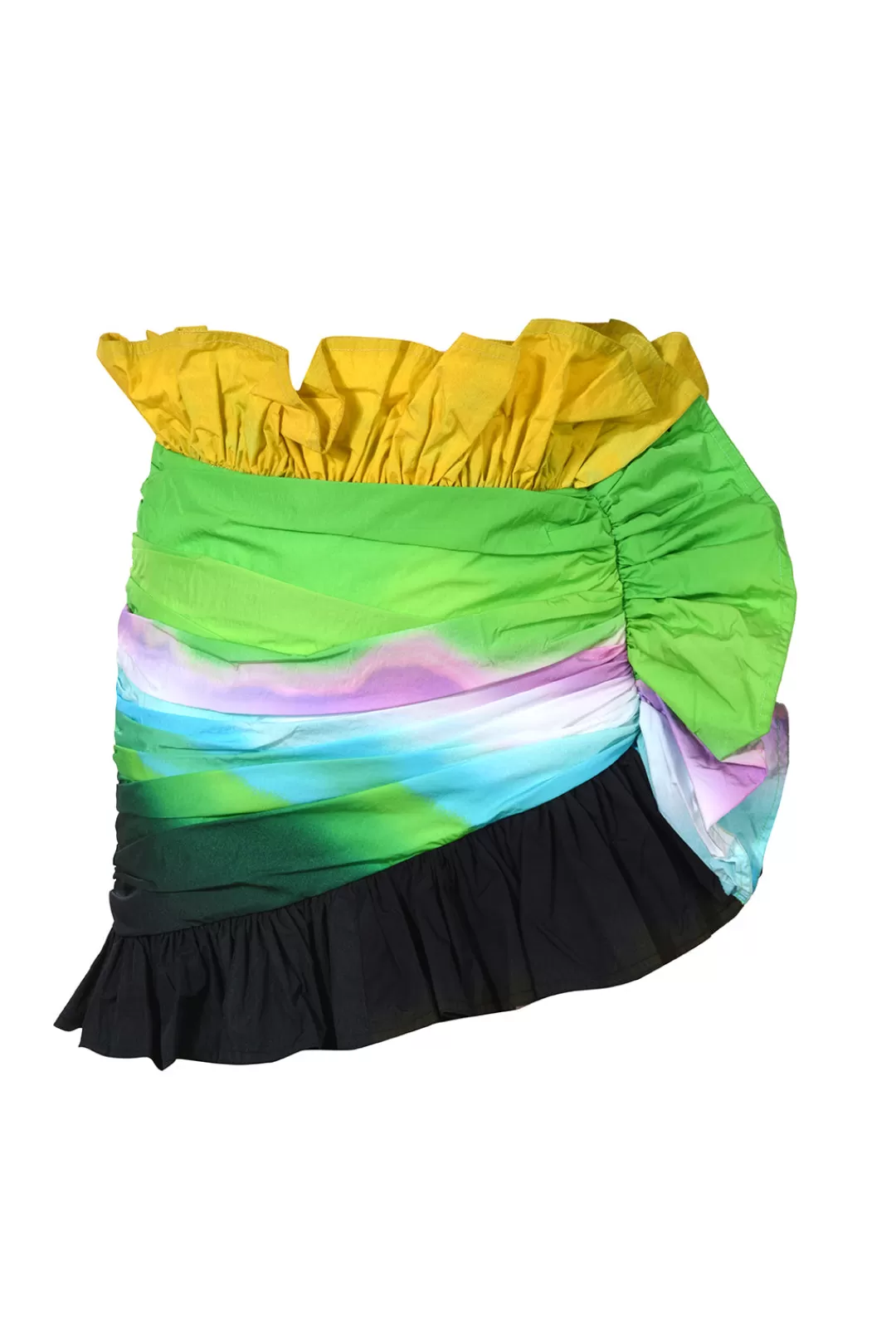 Women Area Ombre Nylon Ruffle Skirt