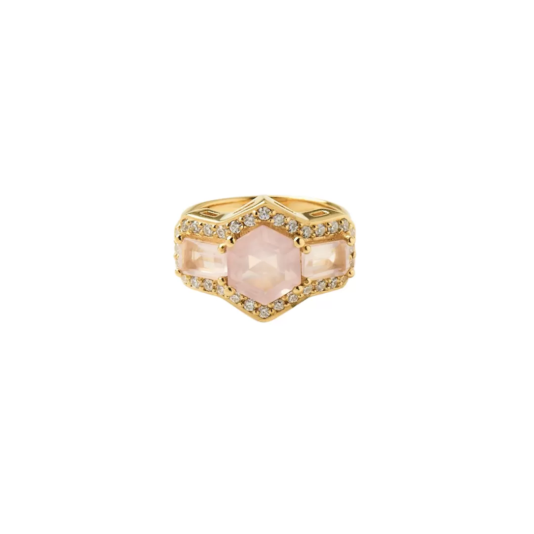 Women Hannah Warner Rose Quartz Love Ring