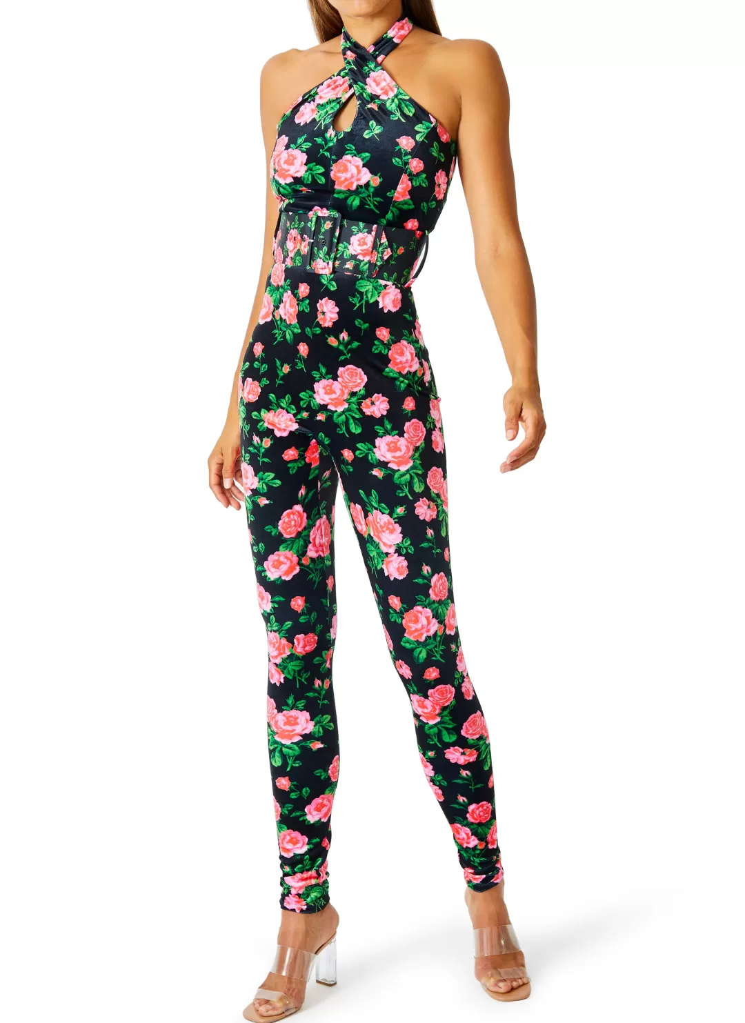 Women Richard Quinn Rouge Halter Belted Jumpsuit