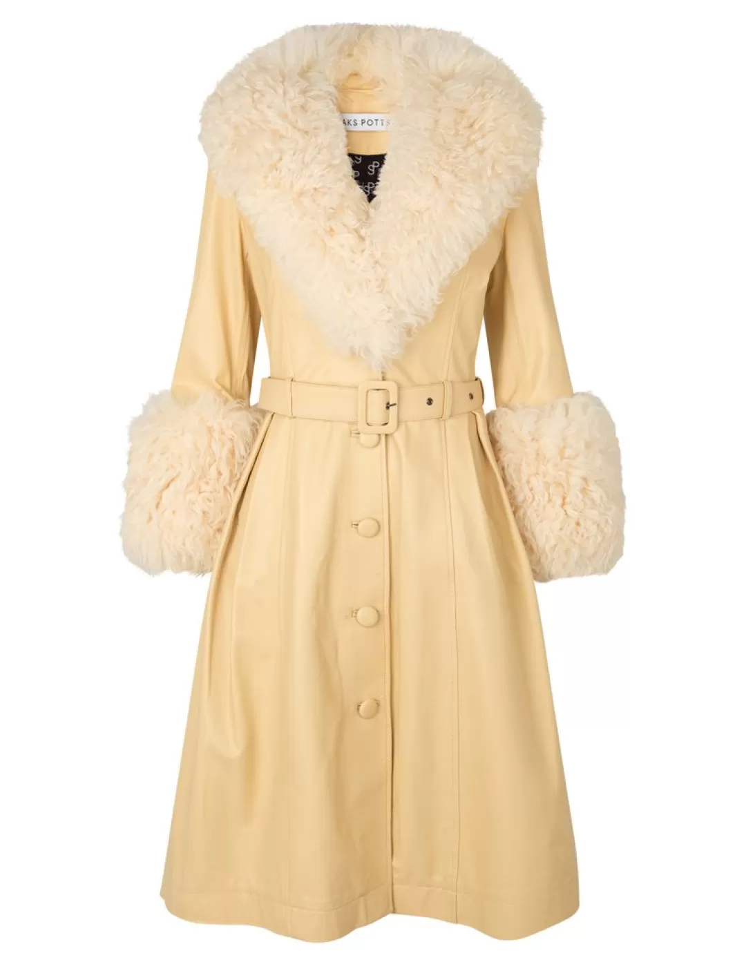 Women Saks Potts Shortbread Foxy Shearling Coat