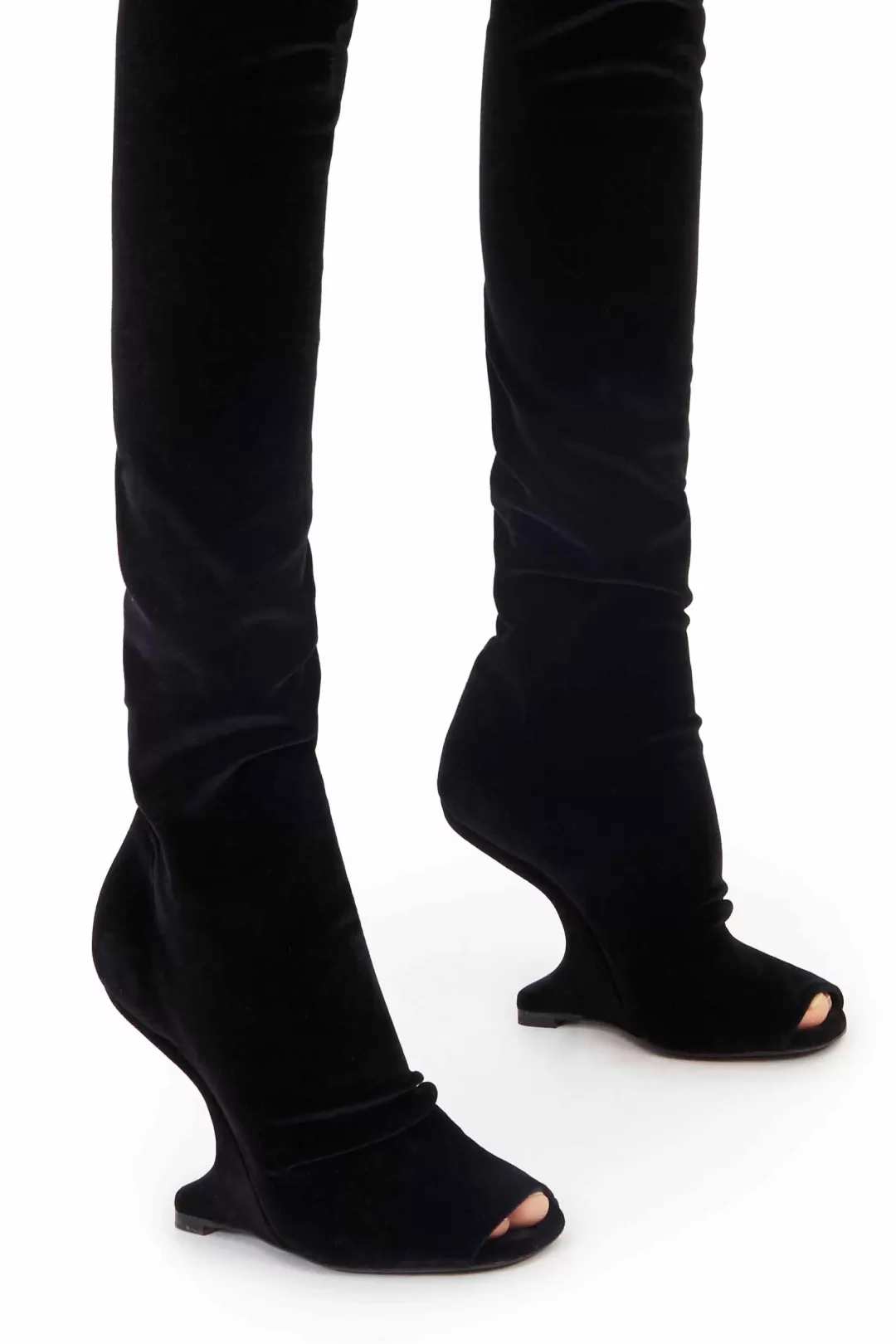 Women Rick Owen's Lilies Strobe Cantilever High Boots