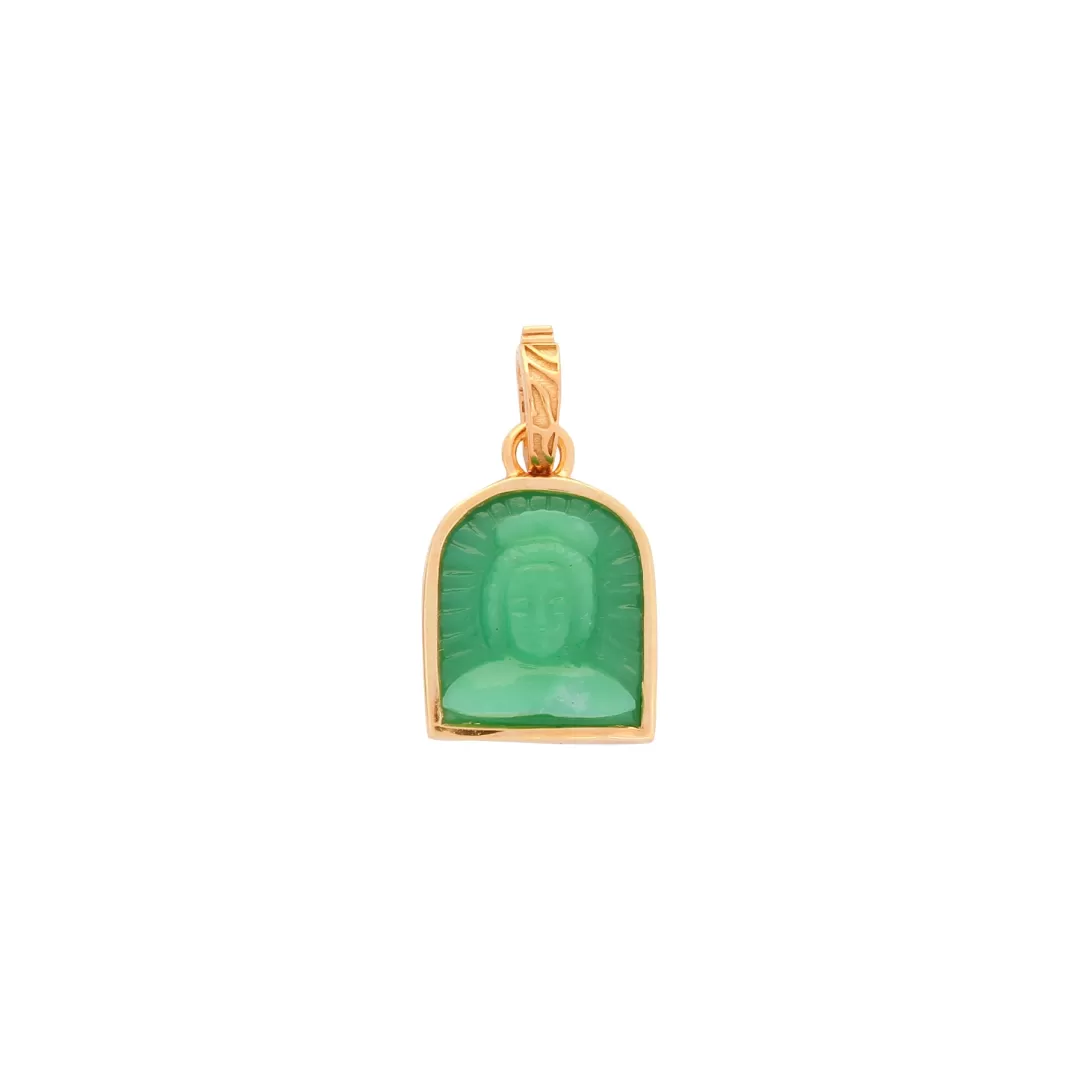 Women Annie's x Jade Jagger Tanit Carved Chrysoprase Charm, Gold Vermeil