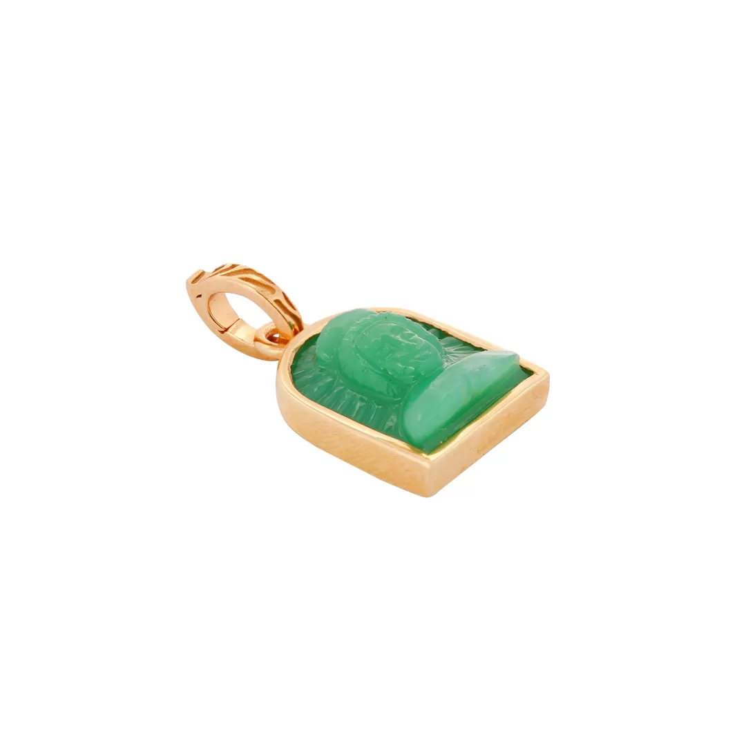 Women Annie's x Jade Jagger Tanit Carved Chrysoprase Charm, Gold Vermeil