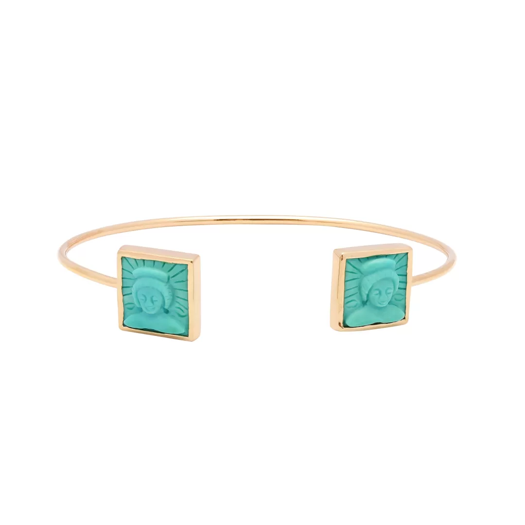 Women Annie's x Jade Jagger Tanit Carved Turquoise Bangle