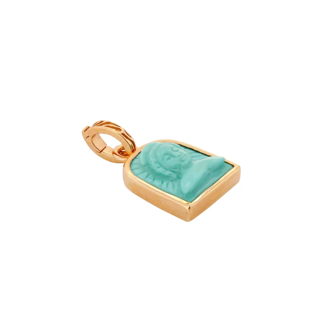 Women Annie's x Jade Jagger Tanit Carved Turquoise Stone Charm, Gold Vermeil