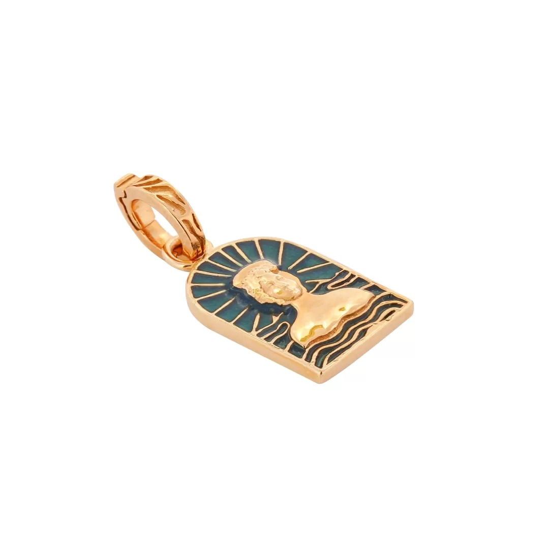 Women Annie's x Jade Jagger Tanit Teal Enamel Charm, Gold Vermeil