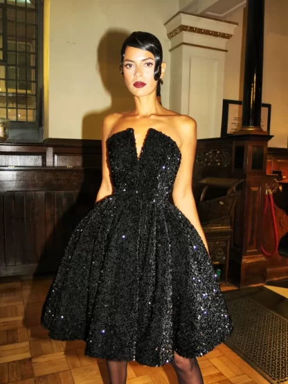 Women Richard Quinn Corset Sequin Mini Dress