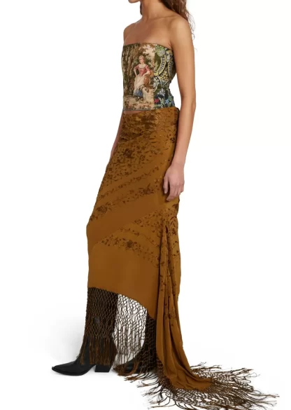 Women Conner Ives Demi Couture Piano Shawl Maxi Skirt