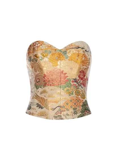 Women ObiForCorset Golden Heron And Magic Hour Maru Corset