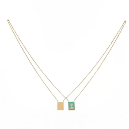 Women Annie's x Jade Jagger Tanit & Cactus Flower Double Enamel Tag Necklace, Gold Vermeil